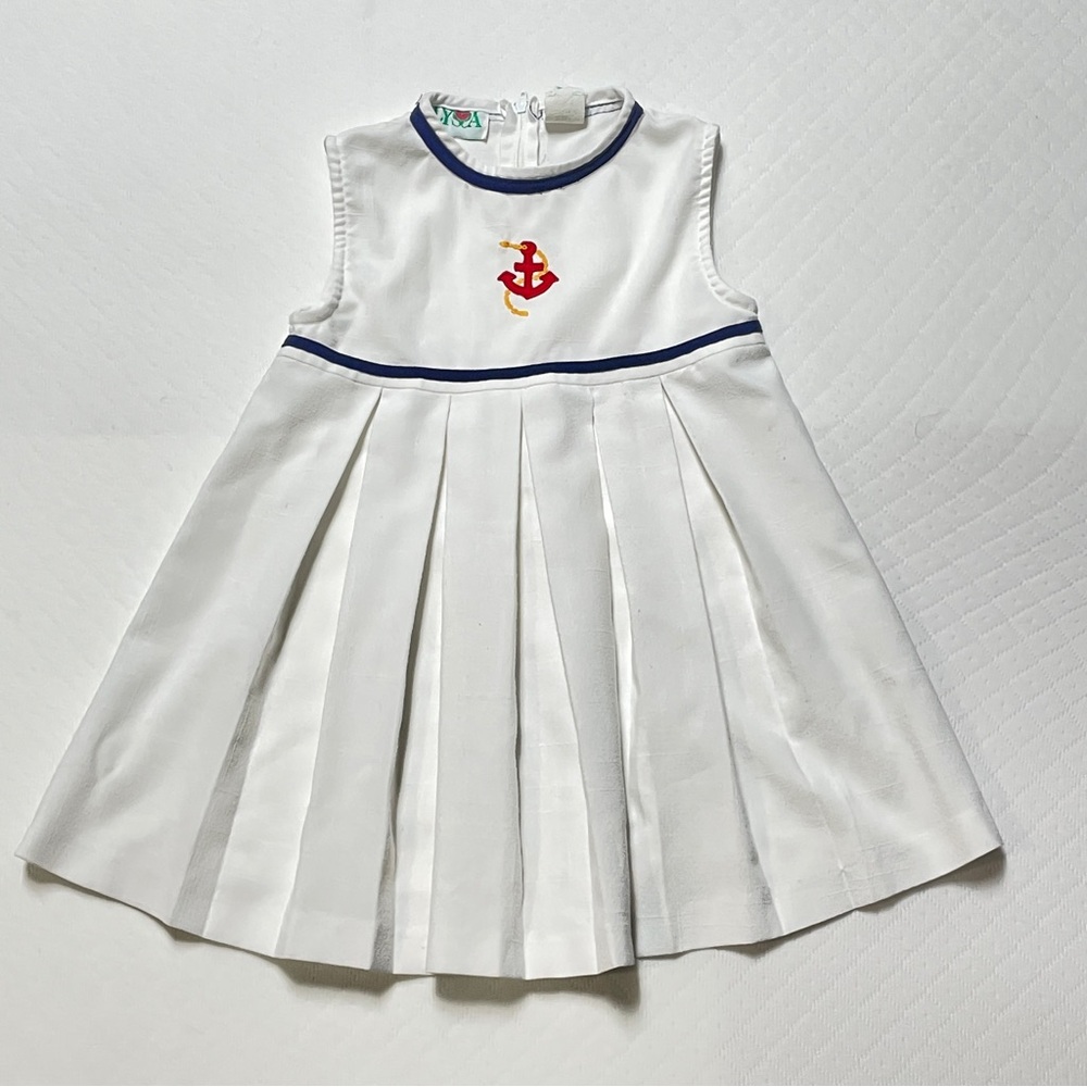 Alyssa Vintage‎ White Pleated Sailor Dress Girls size 4